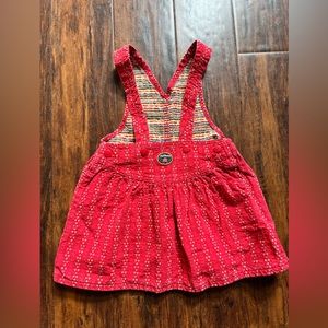 Oshkosh Vintage Red Suspender Skirt size 2T Made in the USA